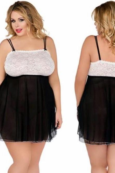 plus size chemise for BBW curvy lingerie L XL 2XL 3XL 4XL EU 42-56 UK 10-14