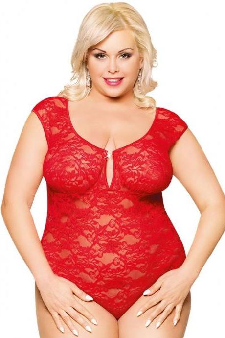 plus size body red XXXL 3XL 3X elastic lace curvy lingerie BBW