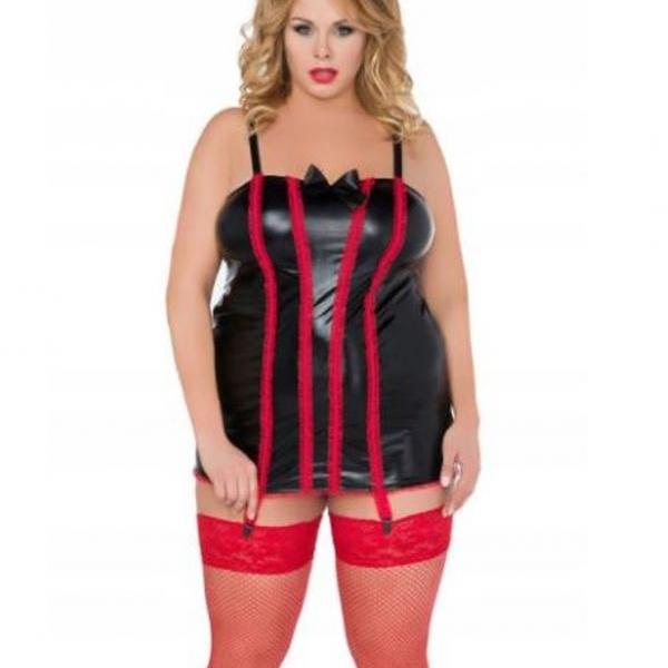 classic fishnet women stockings for garter belt PLUS SIZE red color size 7 XXXXL